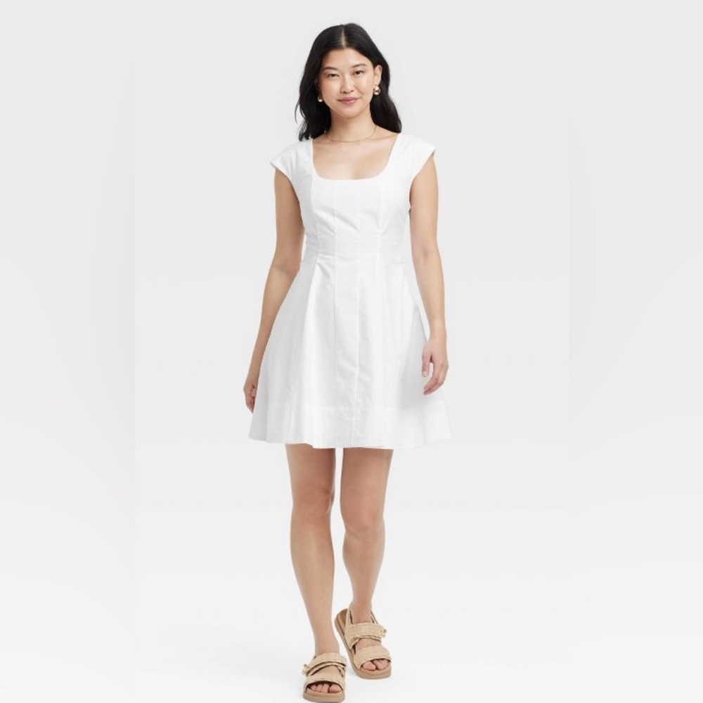 NWT Target A New Day Corset Mini A Line Dress White- Size 4